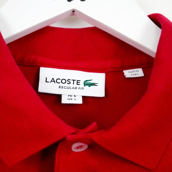 Lacoste Stretchy Deep Pink Small Logo Polo Shirt (Large) - Picture 3 of 4